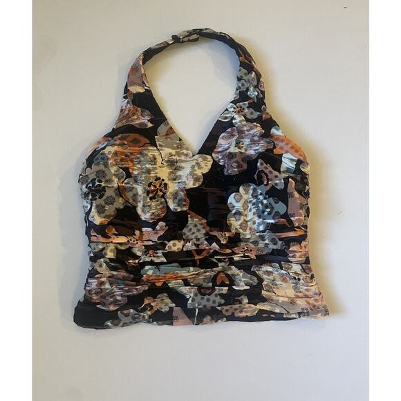 Ralph Lauren Collection Purple Label Halter Top Floral Blouse Tank Vintage 2000s - Picture 3 of 13